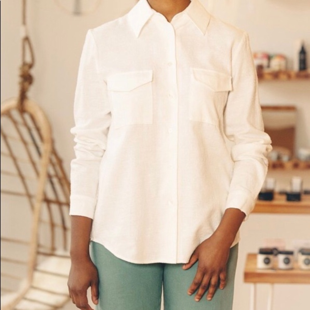 Jenni kayne safari shirt - white linen